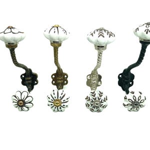 Vintage Ceramic Knob Wall Hook – Rustic Entryway Decor