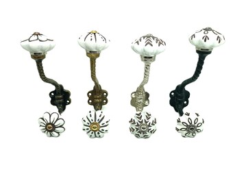 Vintage Ceramic Knob Wall Hook – Rustic Entryway Decor