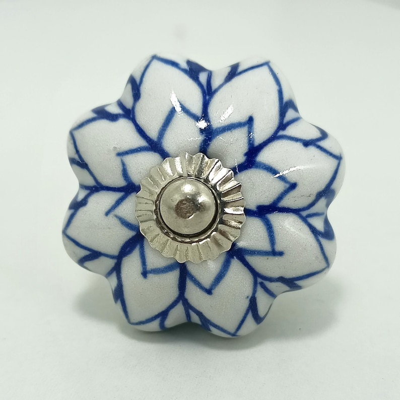 Hand-Painted Ceramic Cabinet Knobs: Vintage Floral Drawer Pulls image 17