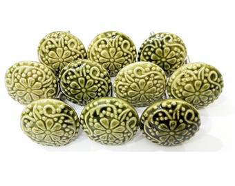 Vintage Ceramic Cabinet Knobs: Colorful Kitchen Drawer Hardware