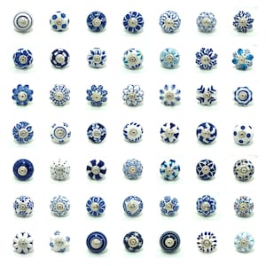 Hand-Painted Ceramic Cabinet Knobs: Vintage Floral Drawer Pulls