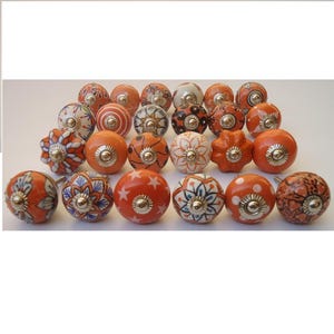 Kitchen Cabinet Knobs Cupboard Knobs Drawer Knobs  Ceramic Knobs | Hand-Painted Drawer Pulls | Vintage Cabinet Knobs  Shabby Chic 11