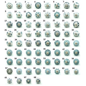 Boutons d'armoire en céramique peints à la main : poignées de tiroir florales vintage - Shabby Chic