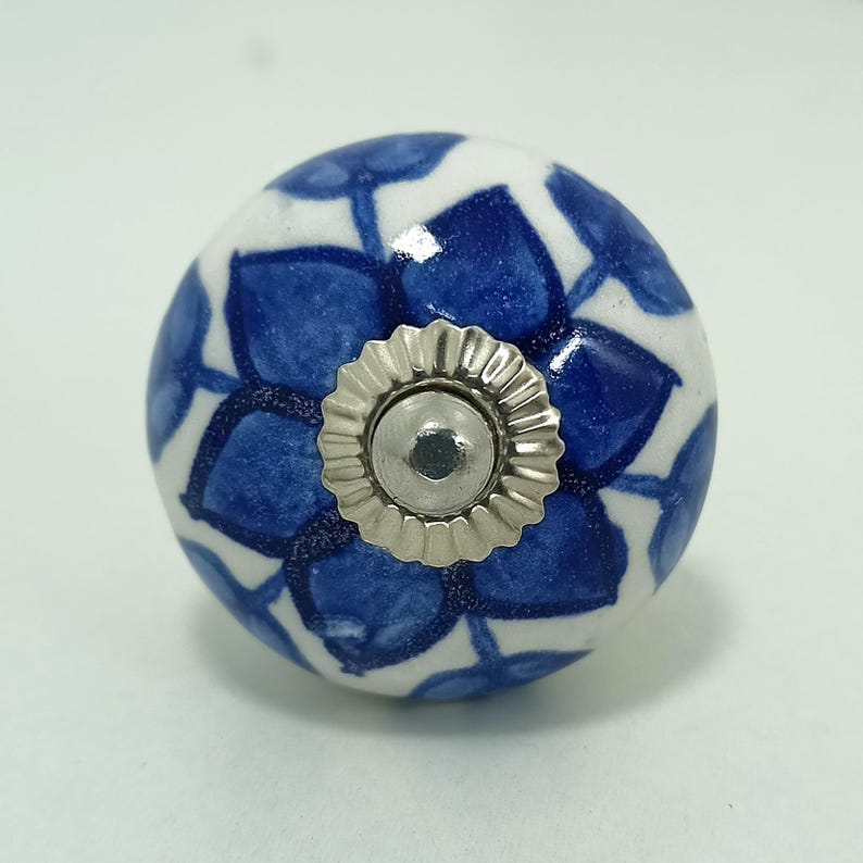 Hand-Painted Ceramic Cabinet Knobs: Vintage Floral Drawer Pulls image 8
