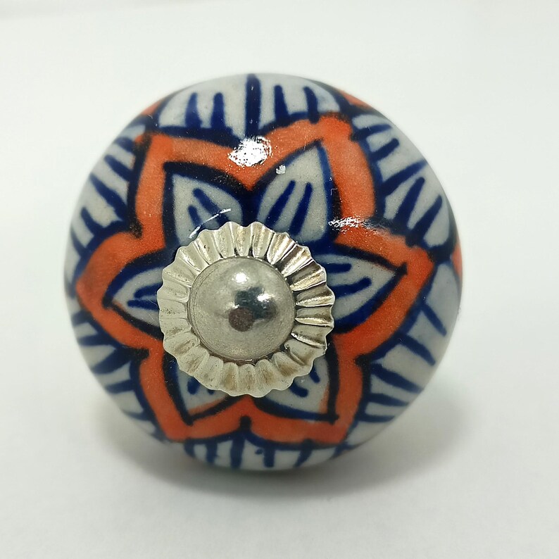 Hand-Painted Ceramic Cabinet Knobs: Vintage Floral Drawer Pulls image 10