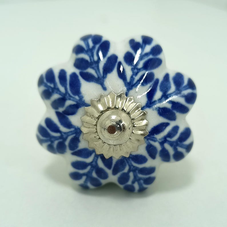 Hand-Painted Ceramic Cabinet Knobs: Vintage Floral Drawer Pulls image 16
