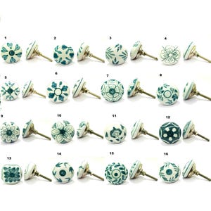 Kitchen Cabinet Knobs Cupboard Knobs Drawer Knobs  Ceramic Knobs | Hand-Painted Drawer Pulls | Vintage Cabinet Knobs  Shabby Chic 55
