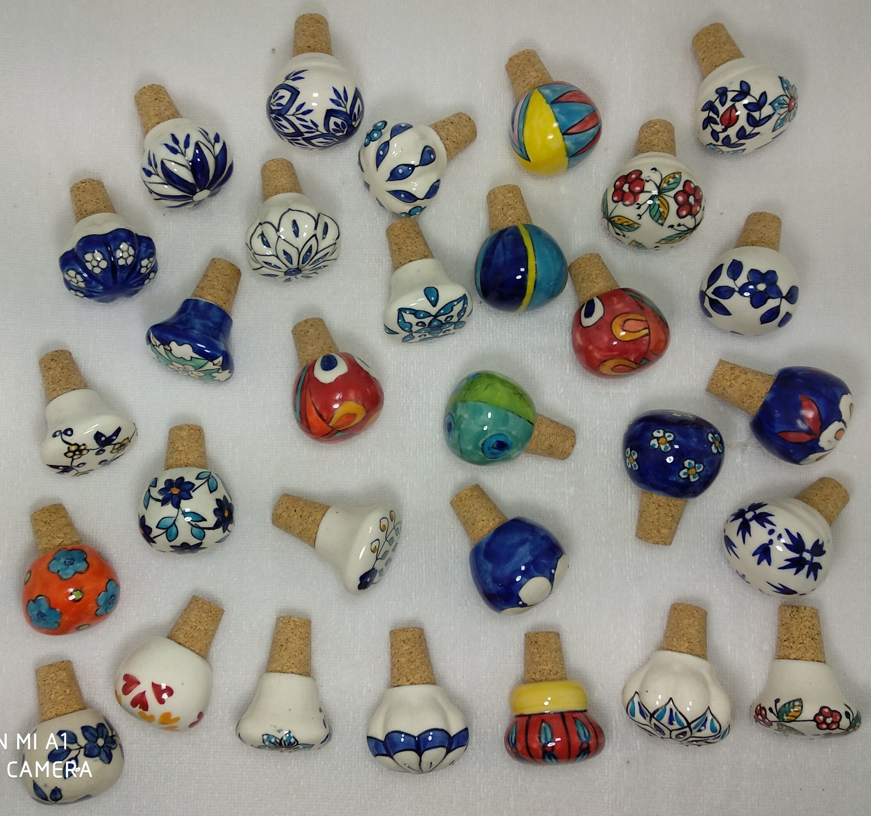 Multicolour Ceramic Hanpainted Wine Bottle Stopper Bottle Etsy UK