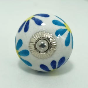 Hand-Painted Ceramic Cabinet Knobs: Vintage Floral Drawer Pulls image 11
