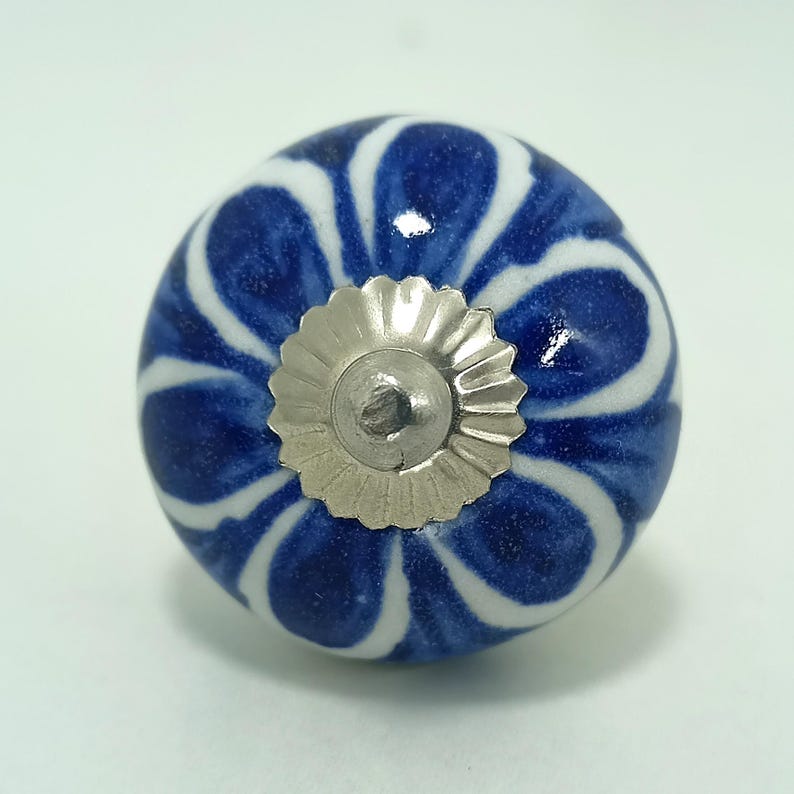 Hand-Painted Ceramic Cabinet Knobs: Vintage Floral Drawer Pulls image 5