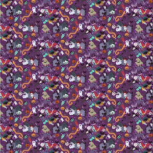 IN STOCK | Purple Nightmare Fabric | Mashup | Halloween | 100% cotton fabric | by the yard