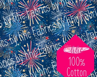 IN STOCK | Firework Show | Fourth of July Fabric | 100% Cotton Fabric by the yard