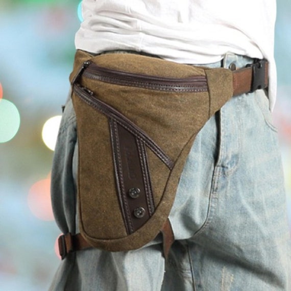 Bag Leg Waist Drop Pack Belt Men Tactical Hip Pouch Military Canvas