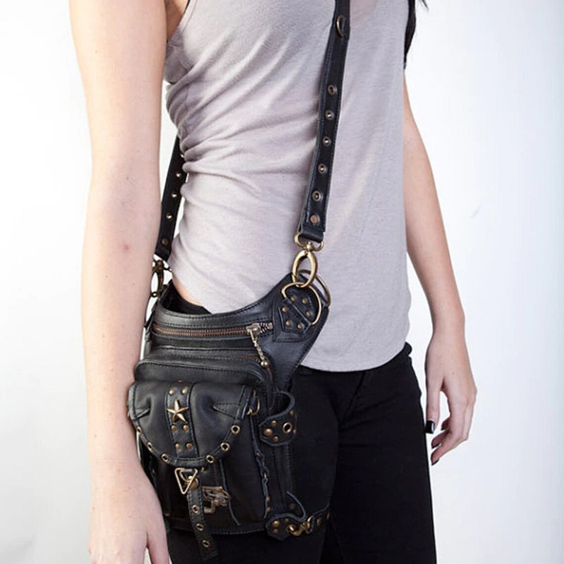 Women's Drop Leg Bag High Quality Leather Multipurpose Etsy