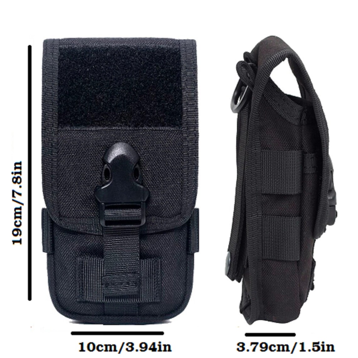 Black Smart Phone Pouch Tactical Double Layer Military Gadget Etsy
