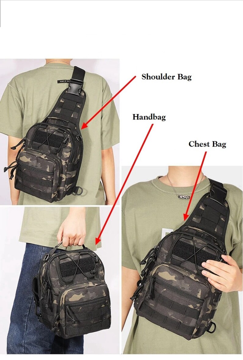 Military Tactical Shoulder Backpack Sling Bag Men Outdoor Hiking