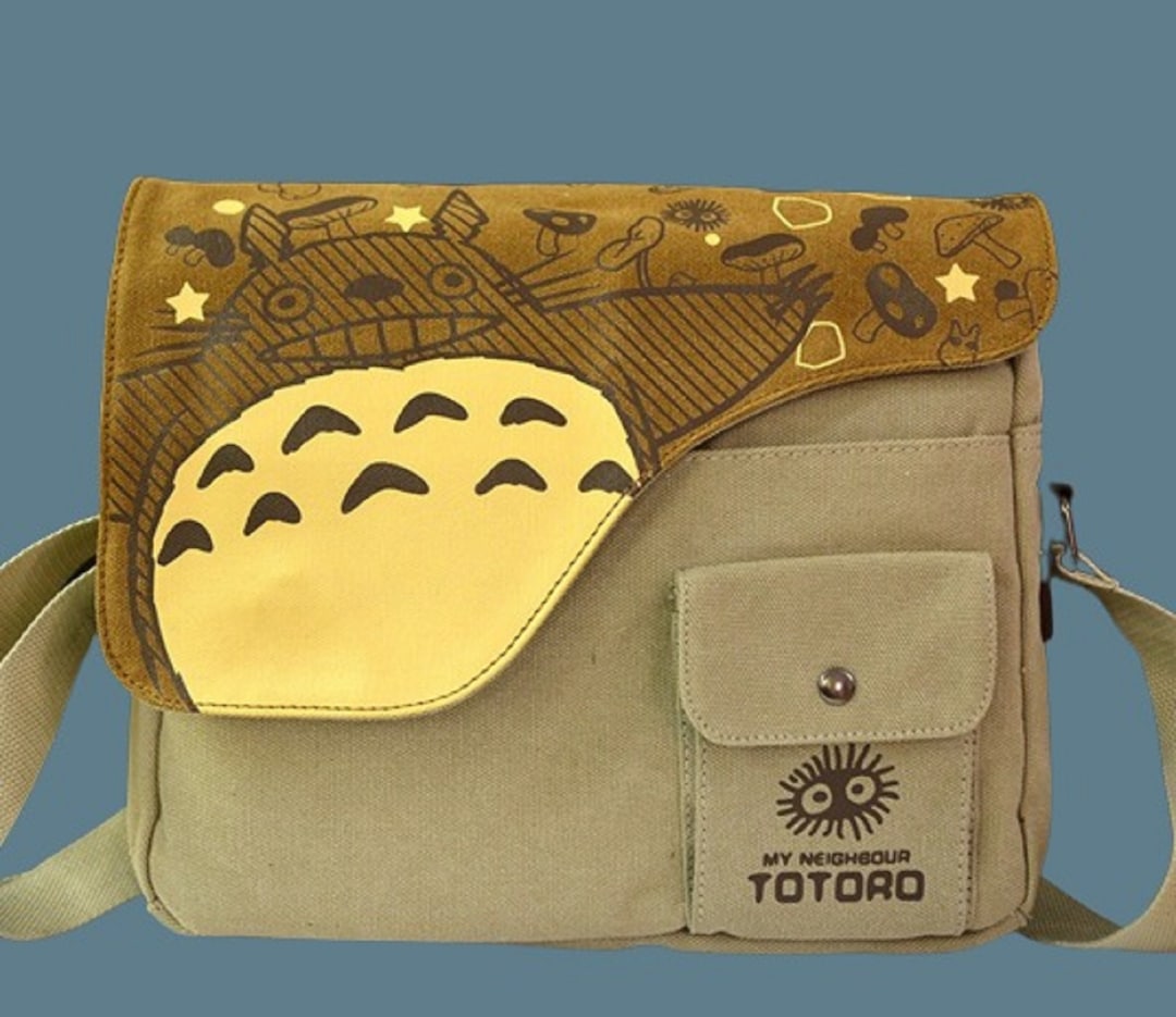 Totoro Canvas Messenger Bags Cartoon Manga Crossbody Bags Etsy