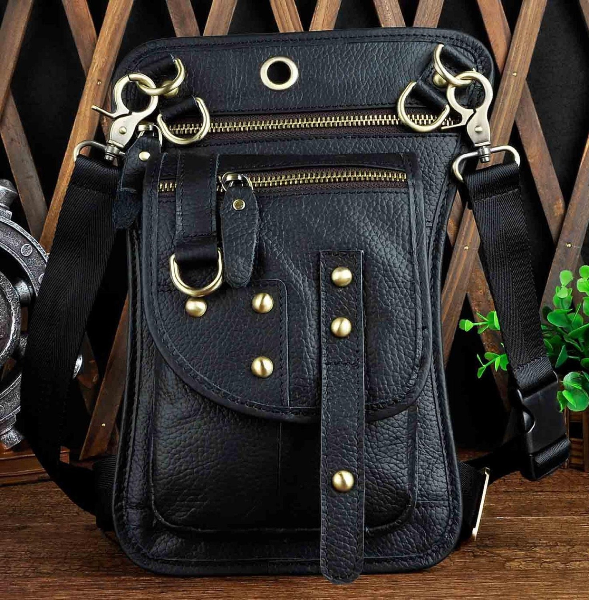 Drop Leg Bag Men s Genuine Leather Leg Bag Fanny Pack Waist Thigh