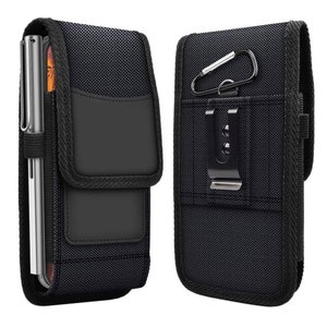 Black Cell Phone Pouch Holster for Samsung Galaxy Cellphone Cover Leather Case Belt Clip