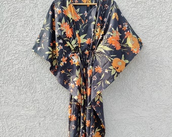 Caftán de mujer - Caftán de algodón - Vestido de verano - Bata de maternidad - Ropa de dormir