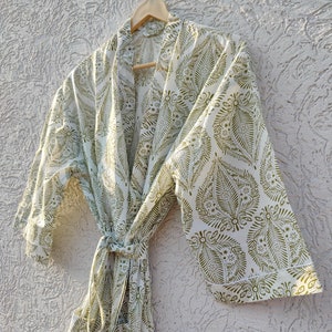 Indian Kimono-Cotton Robe-Maternity Dress-Dressing Gown-Night Dress-Bathrobe