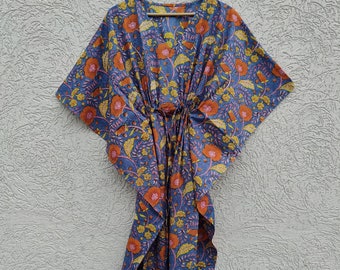 Indian Cotton Kaftan-Women-Caftan-Summer Dress-Beach Cover Up-Night Wear