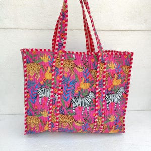 Sac fourre-tout matelassé à imprimé animal, grand sac en coton, sac de voyage, sac pour tenue de soirée