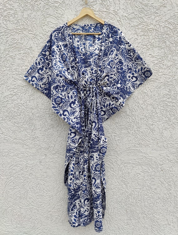 Kaftan Dress for Women-Cotton Caftan-Night Dress-Summerwear-Maternity Dress-Dressing Gown-Beach Cover Up