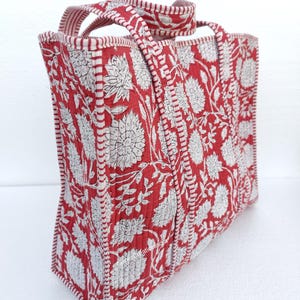 Handgefertigte Einkaufstasche, gesteppte Damentasche, große Baumwoll-Einkaufstasche, Tragetasche, Geschenke für sie, Picknicktasche