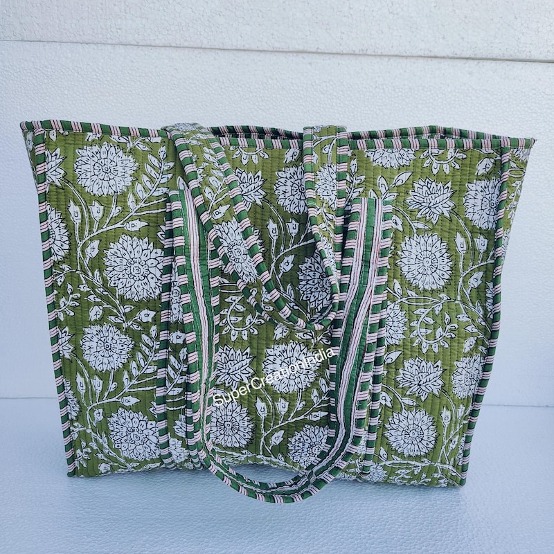 Green - Handcrafted Quilted Handbag 33