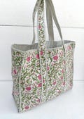 Quilted Tote Bag, Cotton Large Shopping Bag, Travel Bag, Gifts For Her product logo