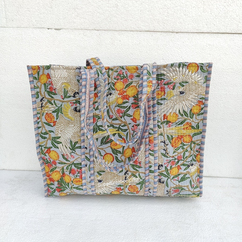 Quilted Tote Bag, Cotton Bag, Carry Bag, Picnic Bag, Gifts For Her, New Style Bag