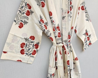 Women&#39;s Kimono Robe-Cotton Maternity Dress-Maxi Gown-Night Dress-Bikini Cover Up