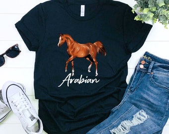 Men/'s t-shirt black Arabian Horse decal tee shirt for men equestrian design