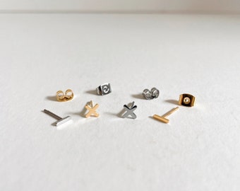 Mathematics Symbol Stud Earrings | Gold Plated Stainless Steel