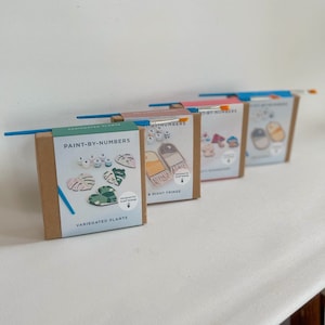 Plant dosering | Verf op nummer | paddenstoel | bonte planten | dag en nacht | minimale ornamenten | Wanddecoratie | Diy knutsel kit | Geschenk