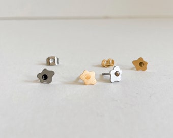 Fried Eggs earring studs| Dainty Little Tiny Things by Plant Dosage | Hypoallergenic gold plated stainless steel