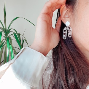 Leaf inspired laser cut acrylic and wood earrings