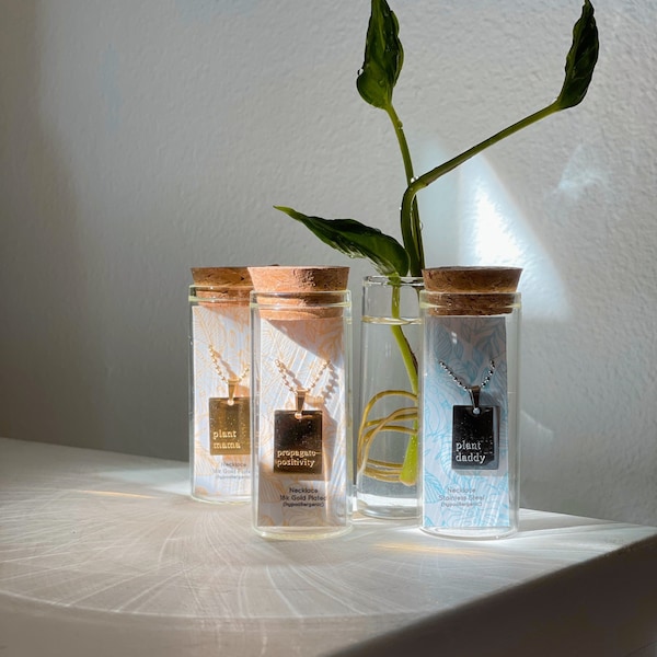 Collier de chaîne de plaques d’identité streetwear parent plante | Plaqué or 18 carats, acier inoxydable