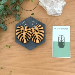 Monstera Handmade Wooden Earrings