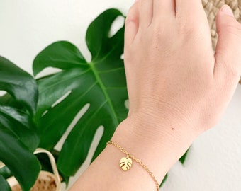 18k gold plated or stainless steel Monstera Deliciousa Necklace Bracelet Anklet