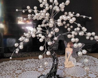 Pearl tree,Bead tree,Wire sculpture,Woman Girl Baby Gift,Anniversary Gift Home Decor