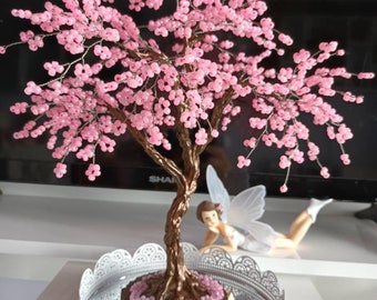 Blossom Japanese Cherry Tree,art Tree Sculpture,beaded Tree of