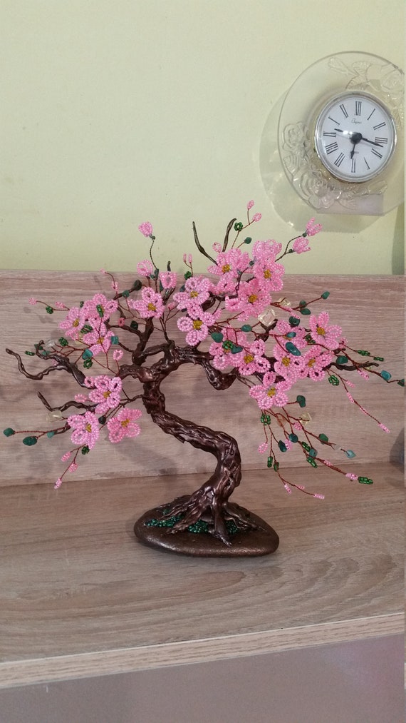 Bonsai-Baum des Lebens, Nephrit und CitrinBaum des Glcks und der Harmonie,  rosa Perlenbltenbaum, Drahtskulptur, Boutique-Baum, Charme-Geschenk - Etsy  sterreich