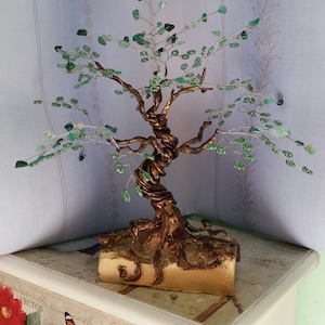 Gemstone Tree-Boabab,Anniversary Gift,Home decor,Malachite Bonsai,Green Agate Bonsai,Feng Shui Tree of Life