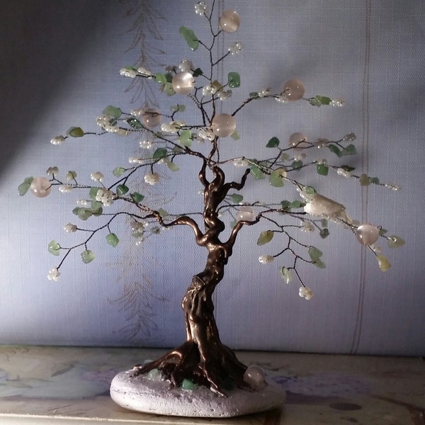 Gemstone Tree,Aventurine Tree of Life,Romantic Gift,Anniversary Gift,Feng Shui Tree.