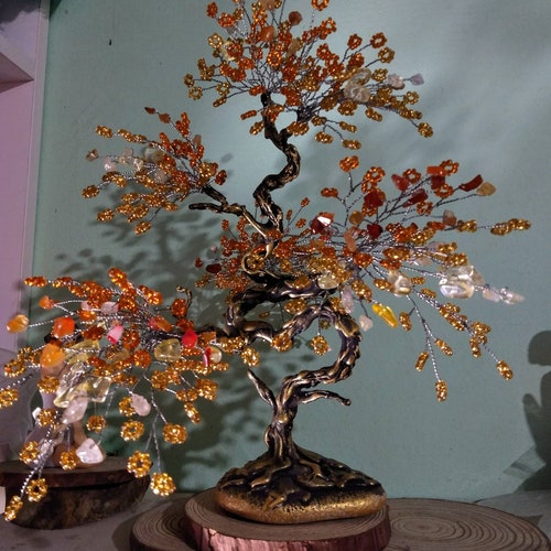 Gemstone Tree of Life Citrine Tree Carnelian Crystal Tree - Etsy