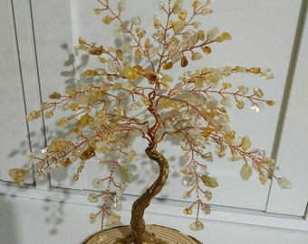 Kristallen levensboom, citrienboom, feng shui-boom van geld en succes, verjaardagscadeau, jubileumcadeau, woondecoratie.