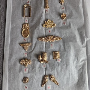 Miniature Plaster Architectural Elements in Gold Leaf - Miniatures - Miniature Architectural Elements