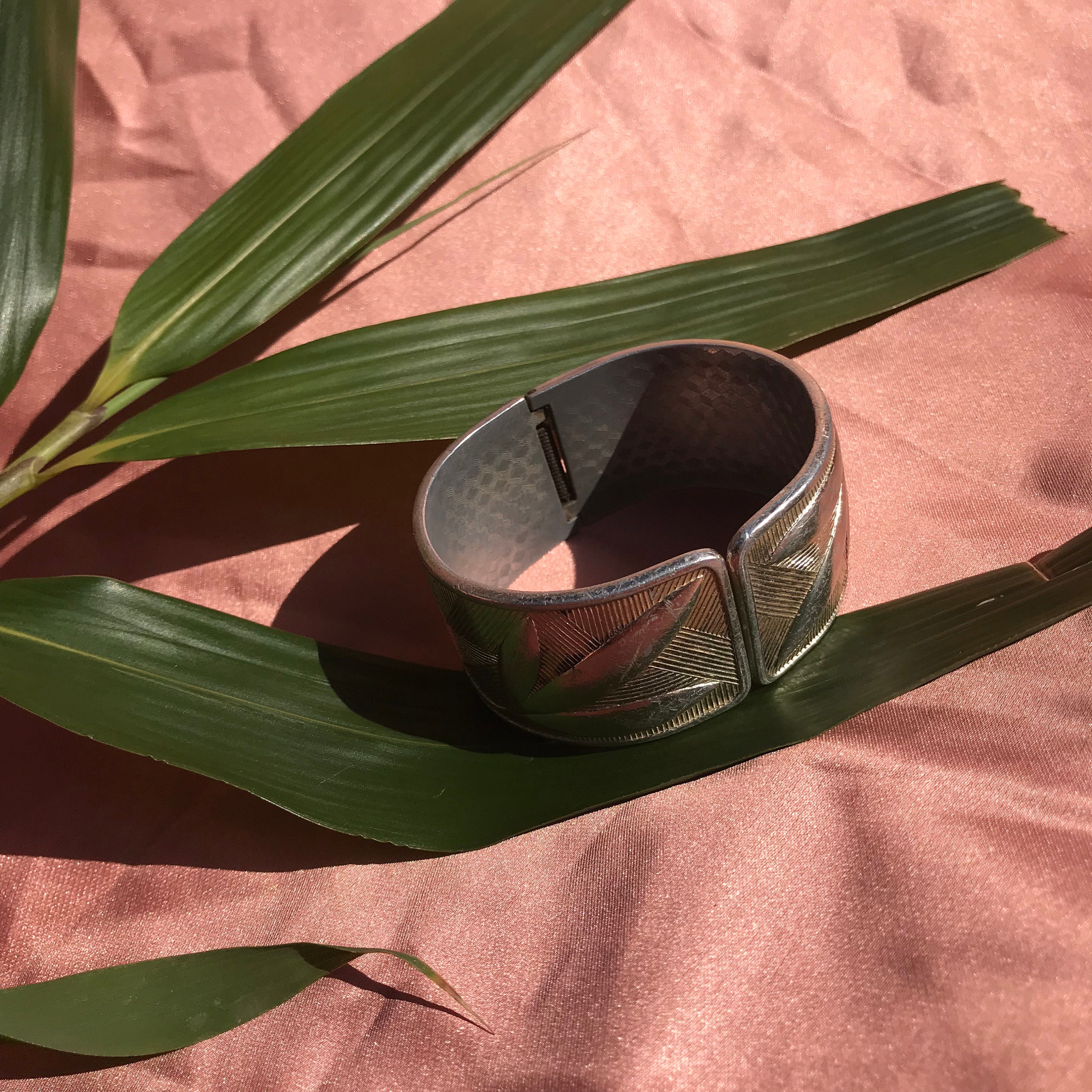 Vintage Silber farbig Blatt Detail strukturiertarm | Etsy